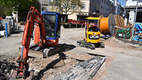 Baden-Badener Bertholdplatz „etwas verspätet“ Ende Mai in zweite Bauphase – „Deutlich mehr Leitungen zu erneuern als angenommen“