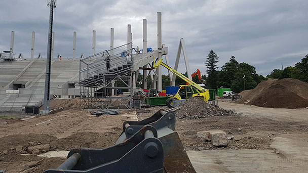 Auf der KSC-Baustelle geht es voran – Vorbereitungen für Bau der Südtribüne laufen