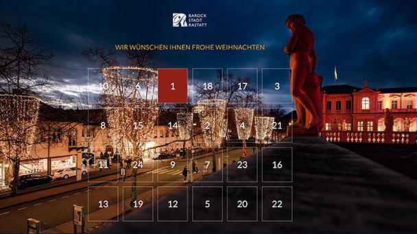 Vorweihnachtsstimmung mit digitalem Adventskalender der Stadt Rastatt – „Rabatte, Präsente und viele kleine Extras“ Vorweihnachtsstimmung mit digitalem Adventskalender der Stadt Rastatt – „Rabatte, Präsente und viele kleine Extras“