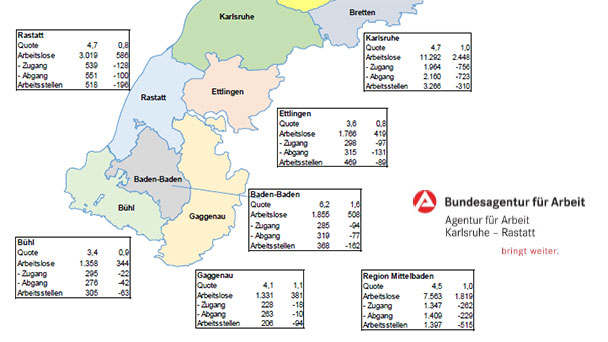 Überraschung auf dem Arbeitsmarkt – Arbeitslosenzahl in Baden-Baden leicht gesunken – „Positive Entwicklung“ trotz Corona Überraschung auf dem Arbeitsmarkt – Arbeitslosenzahl in Baden-Baden leicht gesunken – „Positive Entwicklung“ trotz Corona