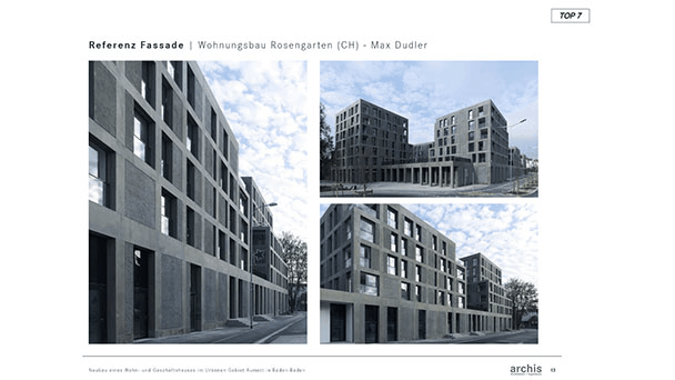 Das soll aus der Aumattstraße werden – „Referenzfassaden“ von mächtigen Gebäuden – Gestaltungsbeirat tagt nächste Woche
