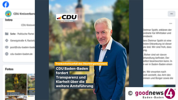 Neuer Kandidat der CDU? – Baden-Badener CDU veröffentlicht kurioses Motiv mit Dietmar Späth 