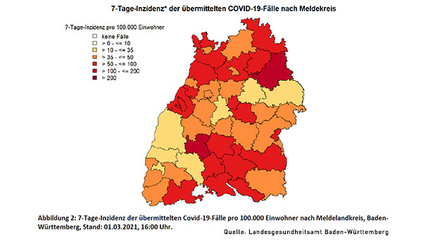 Friseure öffnen, aber Baden-Baden und Landkreis Rastatt bleiben rot – Freiburg mit 27,2 niedrigster Wert in Baden-Württemberg