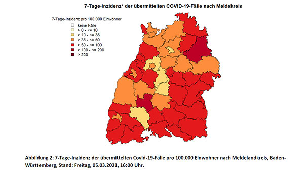 Baden-Baden kann sich freuen – LGA meldet 45,3 – Damit grünes Licht für Einzelhändler und Museen ab Montag? – Landkreis Rastatt mit 82,5 weiterhin Ausgangssperre