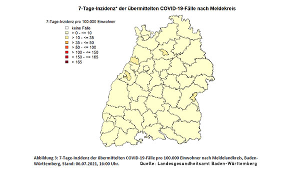 Baden-Baden macht etwas Boden gut – Mit 16,3 immer noch höchste Inzidenz im Land – Delta-Fälle steigen weiter Baden-Baden macht etwas Boden gut – Mit 16,3 immer noch höchste Inzidenz im Land – Delta-Fälle steigen weiter