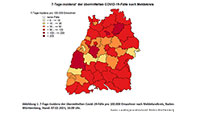 Baden-Baden bei 30,4 – Landkreis Rastatt steigt leicht auf 44,1 – 16 Kreise unter 7-Tage-Inzidenz 50