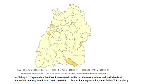 Baden-Baden bleibt einsam an der Spitze in Baden-Württemberg – Auch 7-Tage-Inzidenz in Stadt Karlsruhe legt wieder zu – Landkreis Rastatt 3,9