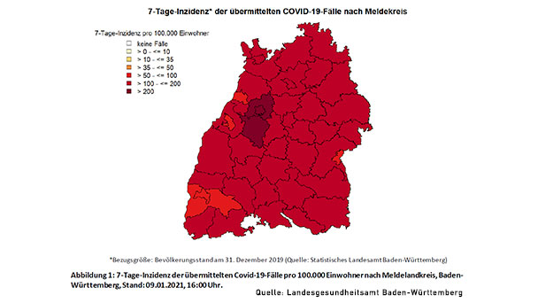 7-Tage-Inzidenz steigt wieder – Baden-Baden 96,0 – Landkreis Rastatt 147,7 – Landesschnitt steigt