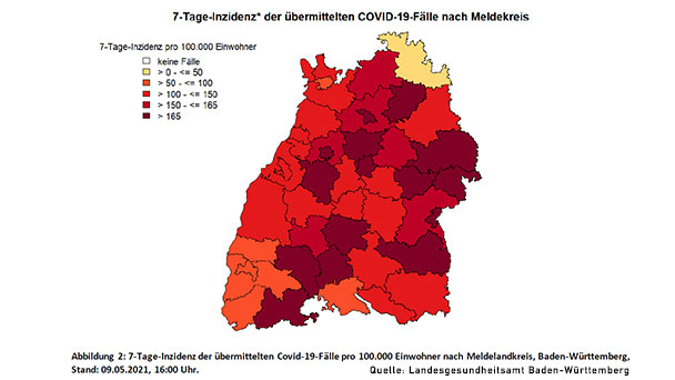 7-Tage-Inzidenz in Baden-Baden bewegt sich nicht – Landkreis Rastatt legt wieder leicht zu – Stadtkreis Karlsruhe 102,2