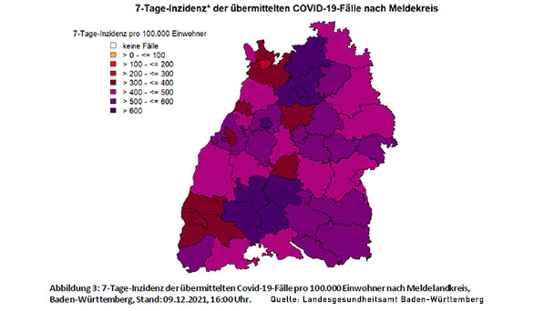 Ein neuer Corona-Todesfall im Landkreis Rastatt – 7-Tage-Inzidenz in Baden-Württemberg unter 500 – Baden-Baden 353,5 – Landkreis 511,9