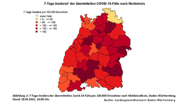 Baden-Baden weiter mit Höchstwert in Mittelbaden: 135,6 – Landkreis Rastatt 125,3 – Stadt Karlsruhe: 100,6 
