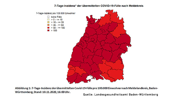 Baden-Baden wieder Hochrisikobereich – 7-Tage-Inzidenz steigt auf 105,1 – Landkreise Rastatt und Karlsruhe leicht verbessert – Ortenau steigt weiter