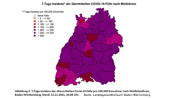 7-Tage-Inzidenz für Nichtgeimpfte 892,5 in Baden-Württemberg – Insgesamt 316,0 – Zahl der COVID-Patienten wieder gestiegen 7-Tage-Inzidenz für Nichtgeimpfte 892,5 in Baden-Württemberg – Insgesamt 316,0 – Zahl der COVID-Patienten wieder gestiegen