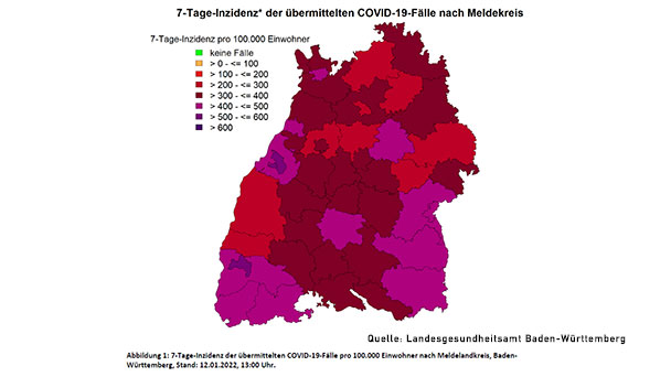 Baden-Baden und Freiburg mit Höchstwerten in Baden-Württemberg – Grenzwert 500 bedeutet Ausgangssperre für Nichtgeimpfte