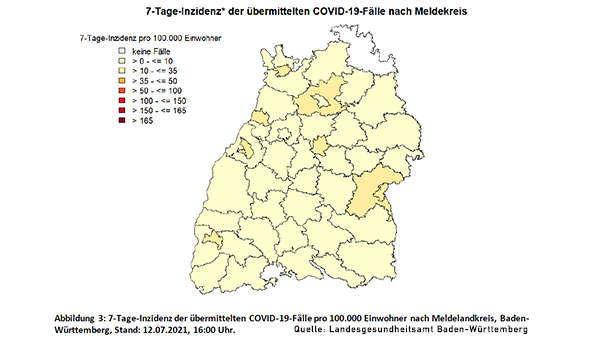 Baden-Baden nur zögerlich in Richtung Inzidenzstufe 1 – Stadt Karlsruhe mit höheren Werten nach Infektionen in Club „Topsy Turvy“