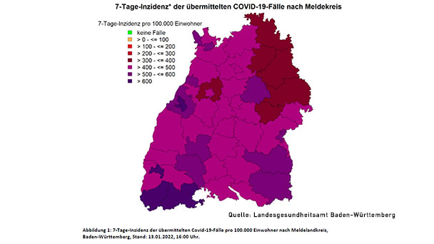 Explosionsartiger Anstieg der 7-Tage-Inzidenzen – Baden-Baden 624,0 – Landkreis Rastatt 537,3