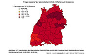 7-Tage-Inzidenz im Landkreis Rastatt steigt deutlich über 200 – Baden-Baden, Stadt- und Landkreis Karlsruhe, Ortenau über 150