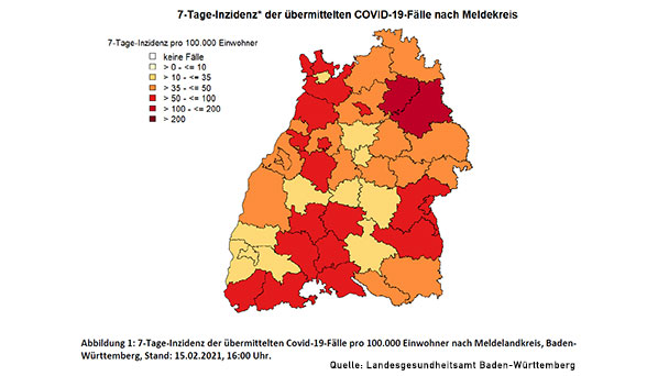 Baden-Baden bleibt bei 7-Tage-Inzidenz 41,7 – Rastatt 47,1 – Landkreis Karlsruhe sinkt auf 67,4 – Baden-Württemberg 46,8