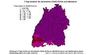 7-Tage-Inzidenz in Baden-Württemberg 382,8 – Vier neue Corona-Todesfälle im Landkreis Rastatt – Inzidenz in Baden-Baden 328,2