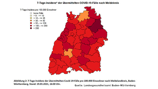 Rekordwerte für Baden-Baden und Landkreis Rastatt – 119,6 und 194,0 bei 7-Tage-Inzidenz