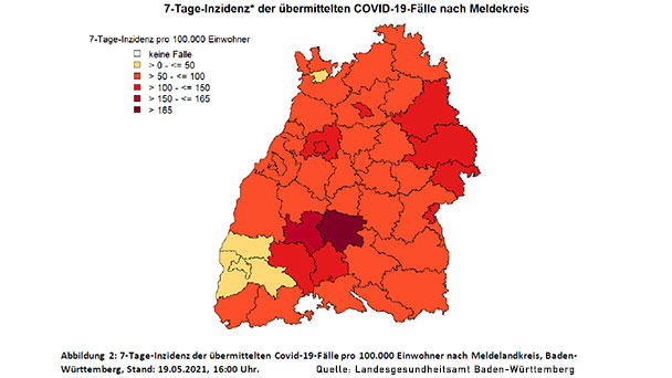 Landkreis Rastatt wartet weiter auf grünes Licht – Inzidenz bei 76,1 – Baden-Baden 67,0 – Stadt Karlsruhe 55,4