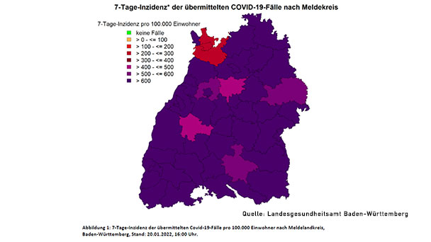Baden-Baden mit 932,4 weiter höchste 7-Tage-Inzidenz im Land – Hospitalisierungsinzidenz steigt wieder deutlich – Ein neuer Todesfall im Landkreis Rastatt Baden-Baden mit 932,4 weiter höchste 7-Tage-Inzidenz im Land – Hospitalisierungsinzidenz steigt wieder deutlich – Ein neuer Todesfall im Landkreis Rastatt