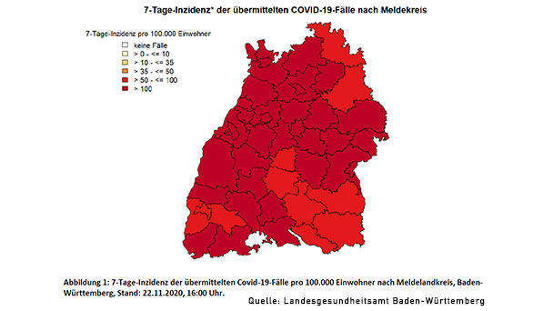 Starker Anstieg an Neuinfektionen in Baden-Baden – 7-Tage-Inzidenz nun bei 159,5 – Landkreis Rastatt bei 147,8 – Freiburg sinkt auf 76,6