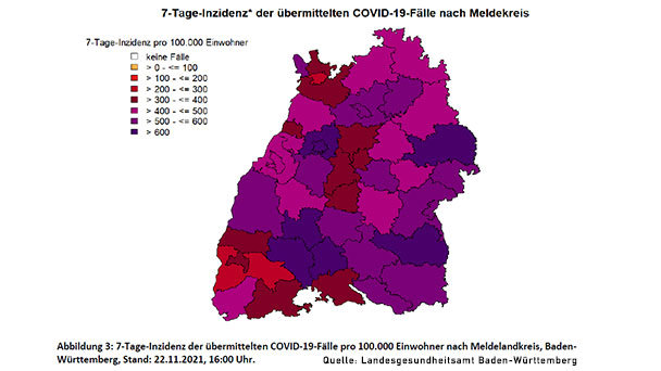 Baden-Baden mit minimalem Rückgang der 7-Tage-Inzidenz – Landkreis Rastatt mit erneutem Rekord auf 486,9 Baden-Baden mit minimalem Rückgang der 7-Tage-Inzidenz – Landkreis Rastatt mit erneutem Rekord auf 486,9