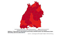 7-Tage-Inzidenz für Baden-Baden mit 126,8 leicht verbessert – Landkreis Rastatt stabil – Neuer Hotspot Landkreis Tuttlingen mit 276,3