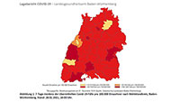 Baden-Baden fällt auf 18,1 – 7-Tage-Inzidenz im Landkreis Rastatt 41,1 – Baden-Württemberg bei 75,6