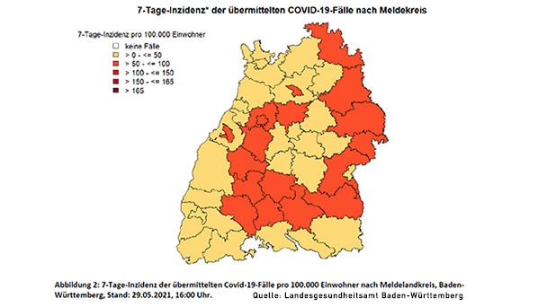 7-Tage-Inzidenz in Baden-Baden steigt immer höher – Nun 85,2 – Stadt Karlsruhe fällt auf 24,0 – Auch Landkreis Rastatt sinkt 