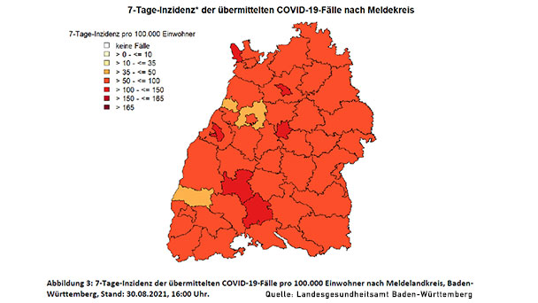 Baden-Badener Rathaus: Corona-Geschehen „diffus“ – Gesundheitsamt Rastatt kann Maßnahmen anordnen – 7-Tage-Inzidenz in Baden-Baden jetzt bei 124,4