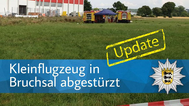 Polizeibericht zum Flugzeugabsturz in Bruchsal – Drei Familienmitglieder ums Leben gekommen
