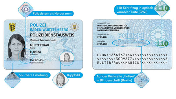 Das sind die neuen Dienstausweise der Polizei – Minister Strobl: „Das ist wichtig, denn immer wieder geben sich Betrüger als Polizeibeamte aus“