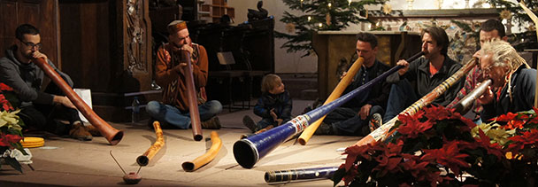 Der Klang geht in 24 Stunden einmal um die Welt – Initiative der Aborigine in der Spitalkirche