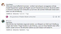 #SocialMediaBaden-Baden – Kommentare zu: Warnung vor Grenzschließung zum Elsass – Franz Alt über Merkel, Kretschmann und Corona-Leugner 