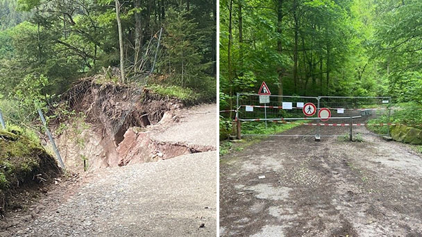 Gemeinde Sinzheim zur aktuellen Gefahrenlage nach Felssturz – Bevölkerung wird aufgefordert Bereich bis auf weiteres zu meiden