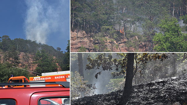 Waldbrand in Balg – Löscharbeiten in unwegsamen Geländen