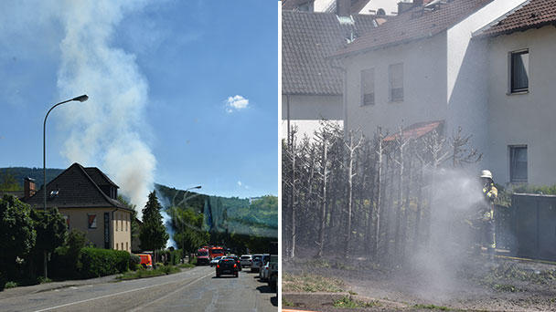 Noch ein Einsatz der Baden-Badener Feuerwehr – Feuer in Balger Straße – Ausbreitung auf Wohnhäuser verhindert