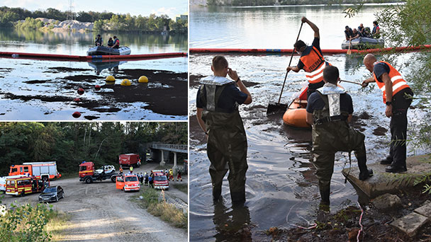 Feuerwehreinsatz am Kernsee in Sandweier – „Hydrauliköl auf Oberfläche verteilt“
