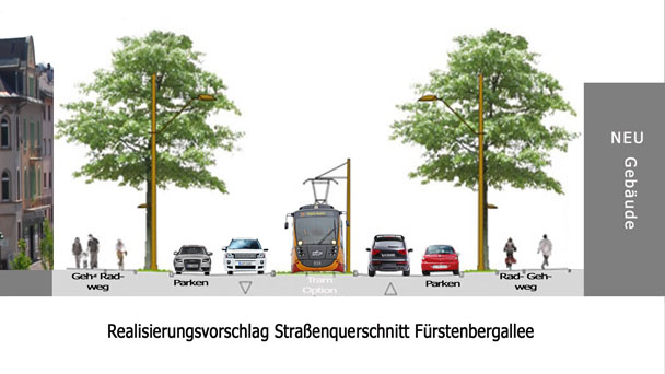 SPD-Fraktionschef Werner Henn will die vierte Allee zurück - Vorstadt-Ambiente soll weg: „Antrag auf Wiederherstellung der Fürstenbergalle" SPD-Fraktionschef Werner Henn will die vierte Allee zurück - Vorstadt-Ambiente soll weg: „Antrag auf Wiederherstellung der Fürstenbergalle"