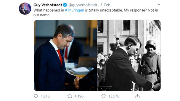 Hitler-Vergleich von Europaabgeordneten zum Thüringen-Fall – Proteste nicht nur in Deutschland