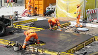 Arbeiten auf dem Leo gehen weiter - Schweizer Firma Walo gießt Betonplatten
