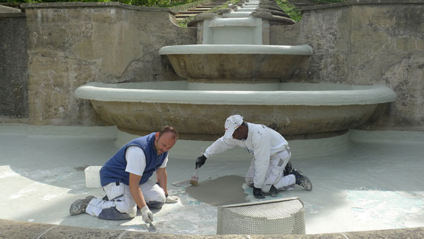 Wunderbare Wasserkunst im Paradies am Annaberg – Dichtungsarbeiten vor Wiedereröffnung Wunderbare Wasserkunst im Paradies am Annaberg – Dichtungsarbeiten vor Wiedereröffnung