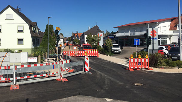 Beim Bauprojekt Karlsruher Straße in Haueneberstein geht es voran – Umleitungen bleiben wie sie sind