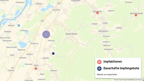Baden-Badener Impfversagen geht weiter – Sozialministerium dokumentiert Desaster – Selbst Sinzheim meldet zwei Impfangebote – Baden-Baden nur in Neuweier präsent