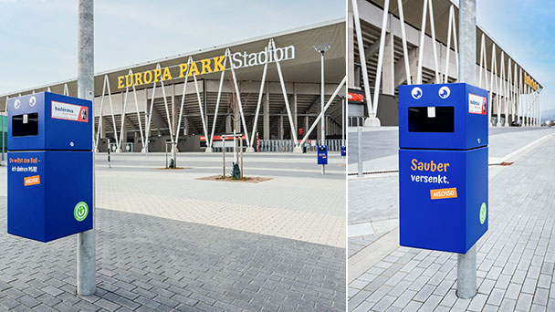 Sprechende Mülleimer beim SC Freiburg – „Mülle-Grazie!“ und „Hey, gib deinen Senf dazu!“ Sprechende Mülleimer beim SC Freiburg – „Mülle-Grazie!“ und „Hey, gib deinen Senf dazu!“