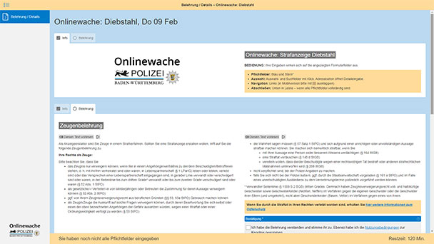 Polizei-Onlinewache auch in Baden-Baden – „Straftaten noch einfacher zur Anzeige bringen“