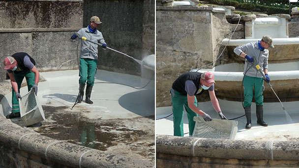 Im Paradies ist nicht alles dicht – Arbeiten in den Wasserbecken Im Paradies ist nicht alles dicht – Arbeiten in den Wasserbecken