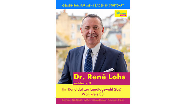 René Lohs startklar für die Landtagswahl – „Gemeinsam für mehr Baden in Stuttgart“